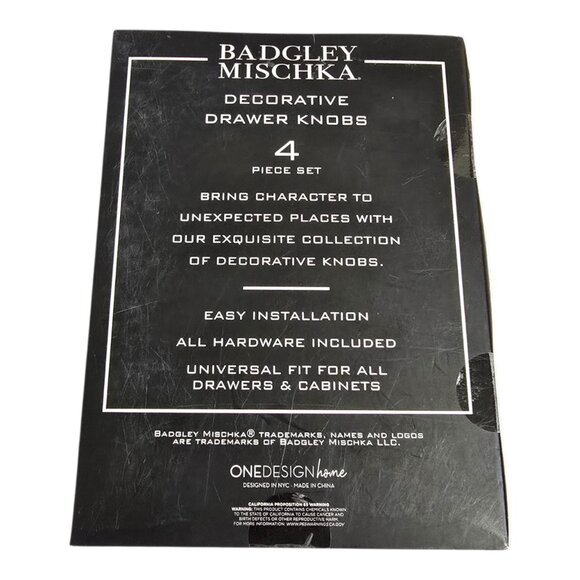 NEW Badgley Mischka Sparkly Faceted Crystal Drawer Door Knob Pull Set 4 Pieces - Picture 4 of 6